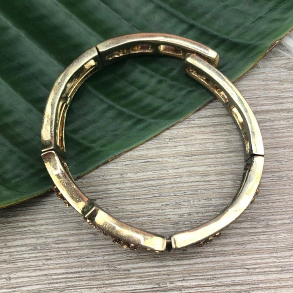 Monet Gold / Champagne Pavé Bejeweled Bracelet - Picture 8 of 10